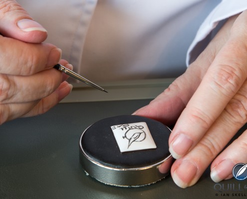 Your author's dial receives its first brushstrokes