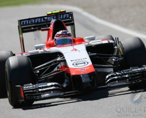 Marussia F1 driver Max Chilton at the 2014 Hockenheim Grand Prix