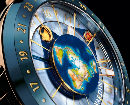 Close of the the dial of the Ulysse Nardin Moonstruck