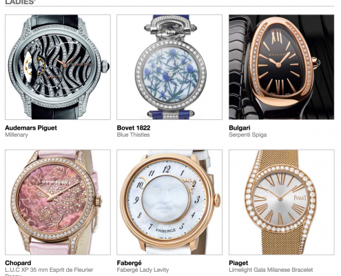 Pre-selected Ladies' watches in the 2016 GPHG