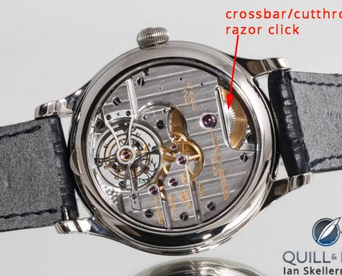“crossbar / cutthroat razor” on the Laurent Ferrier Galet Tourbillon