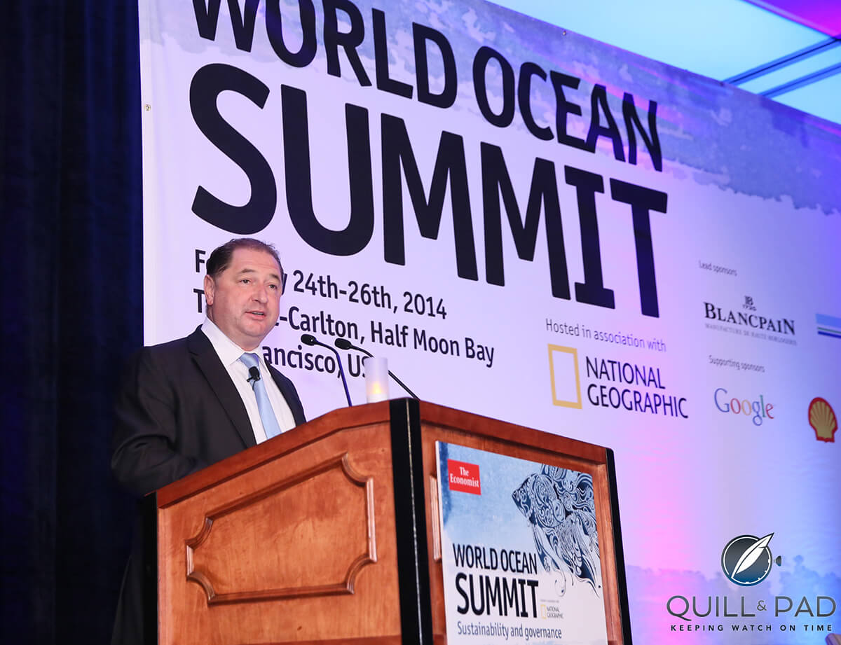 Blancpain Vice-President Alain Delamuraz at the 2014 World Ocean Summit in San Francisco