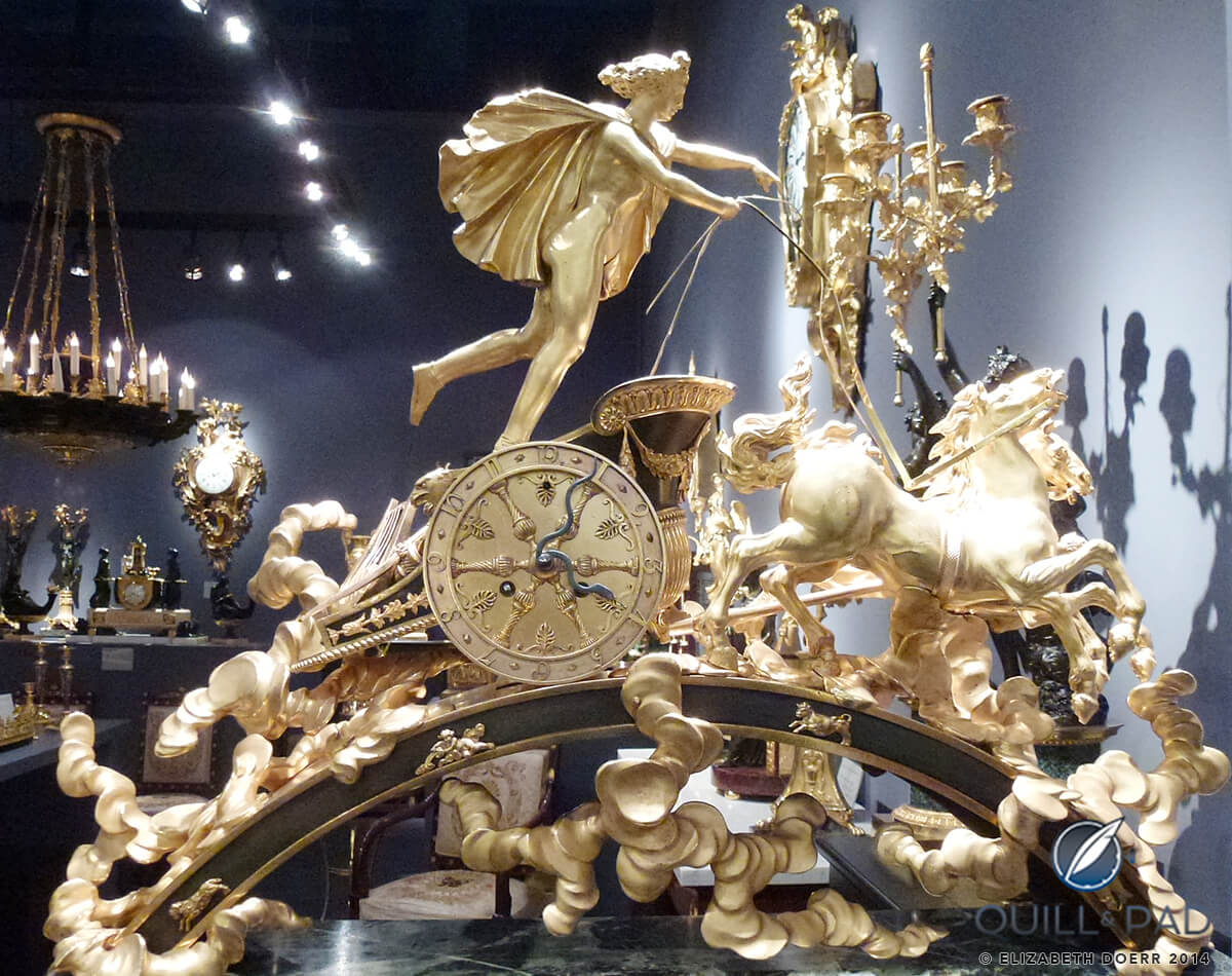 A incredibly ornate clock at Richard Redding's booth