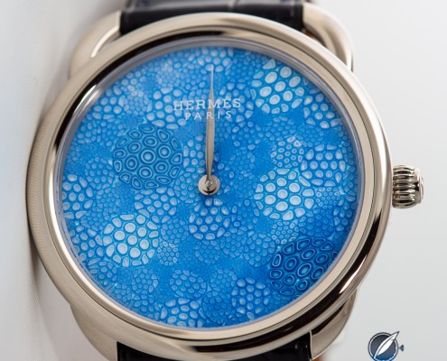 Hermès Arceau Millefiori with artisanal crystal dial by Cristalleries Royales de Saint-Louis