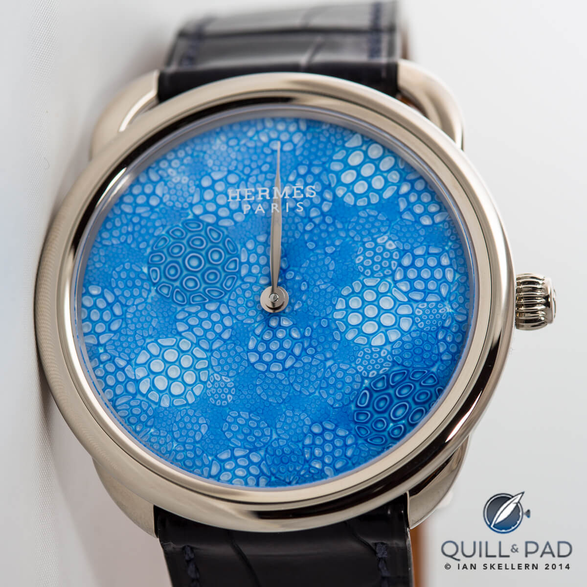 Hermès Arceau Millefiori with artisanal crystal dial by Cristalleries Royales de Saint-Louis
