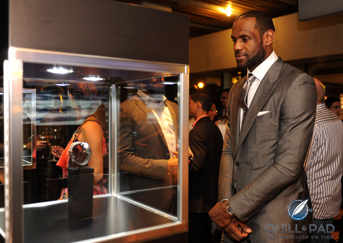 NBA player and Richard Mille ambassador LeBron James viewing the new Audemars Piguet Royal Oak Offshore collection