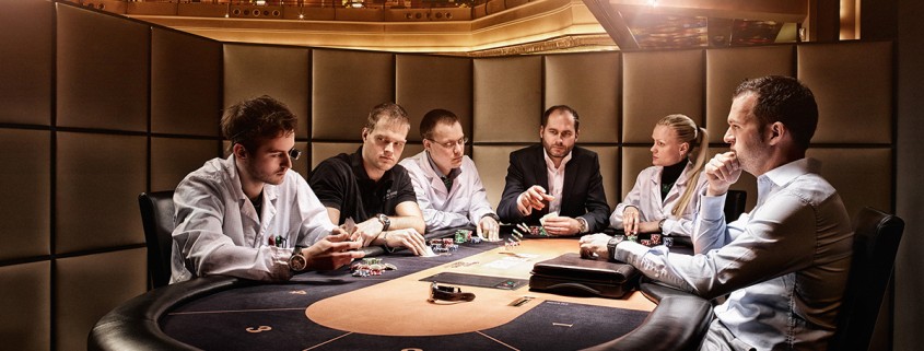 The Armin Strom team trying their hands at the casino