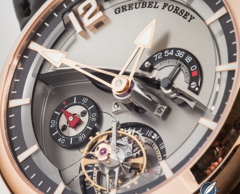 Dial close up of the Greubel Forsey Tourbillon 24 Secondes Contemporain in red gold