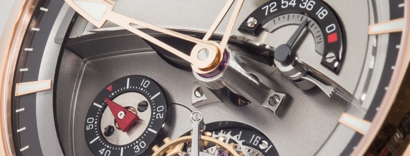 Dial close up of the Greubel Forsey Tourbillon 24 Secondes Contemporain in red gold