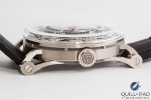 Case band with transparent sapphire ring on the MCT Sequential Two S200 in white gold