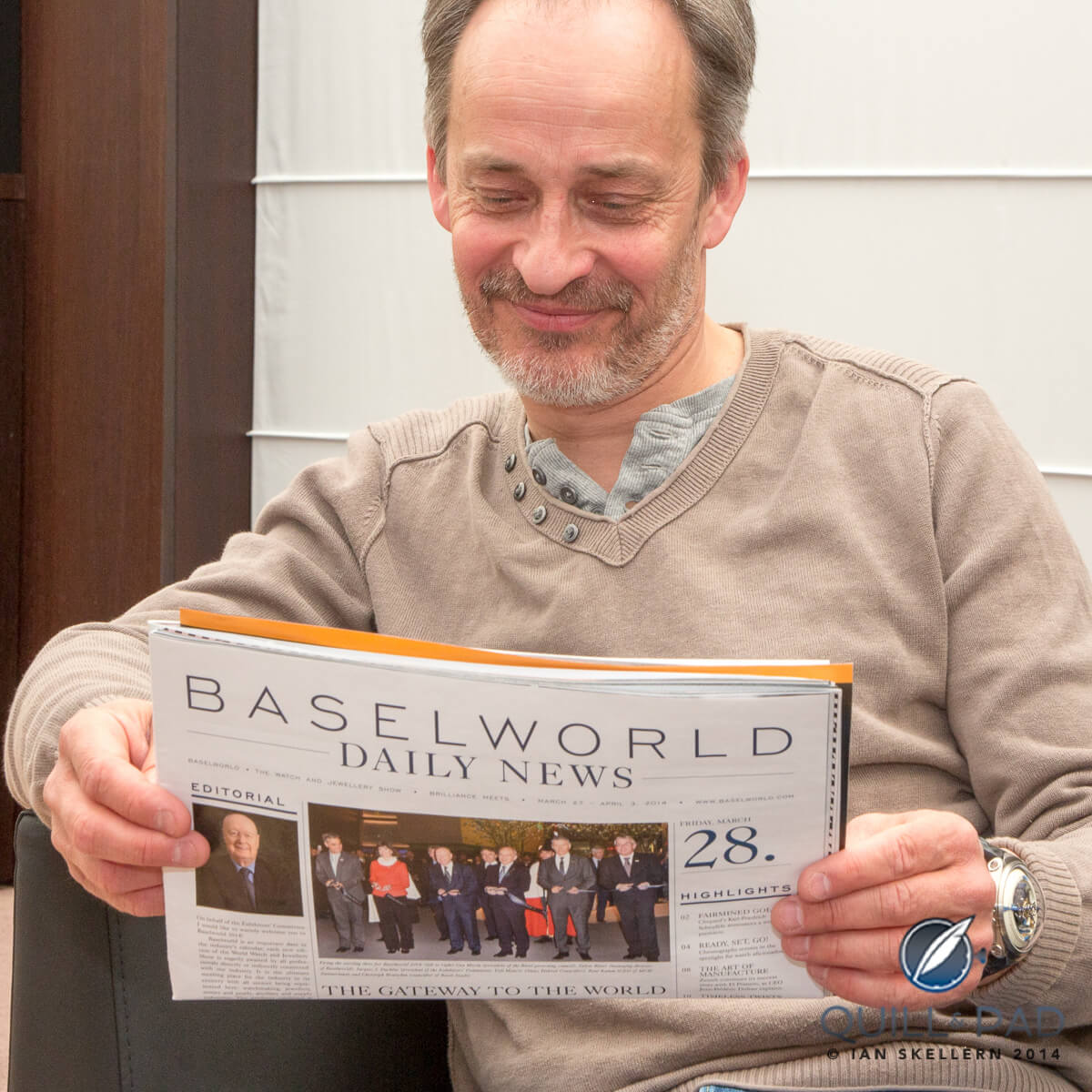 Vianney Halter wearing his Deep Space Tourbillon at Baselworld 2014