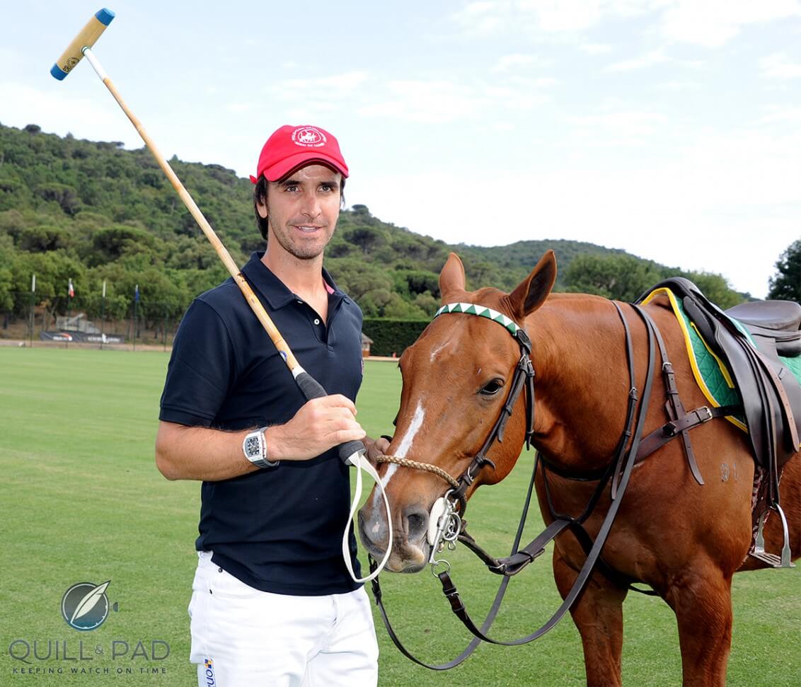 10-goal polo player Pablo Mac Donough instructing at the Richard Mille polo clinic in Saint Tropez