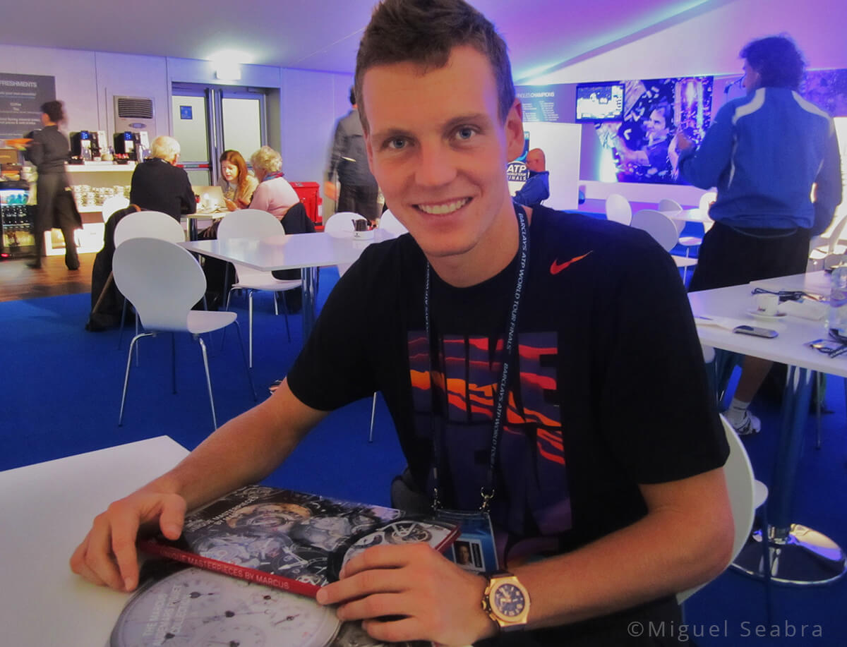 Tomas Berdych at the Portugese Open wearing a Hublot