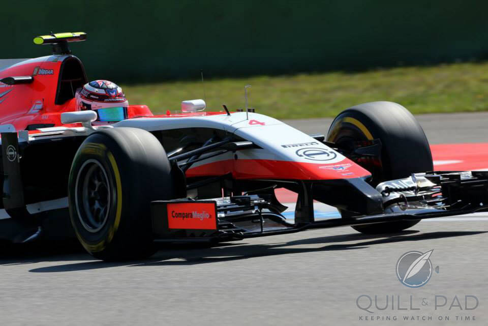Marussia F1 driver Max Chilton at the 2014 Hockenheim Grand Prix