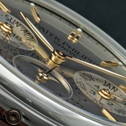 A close up look at the dial of the Patek Philippe Advanced Research Reference 5550P Perpetual Calendar
