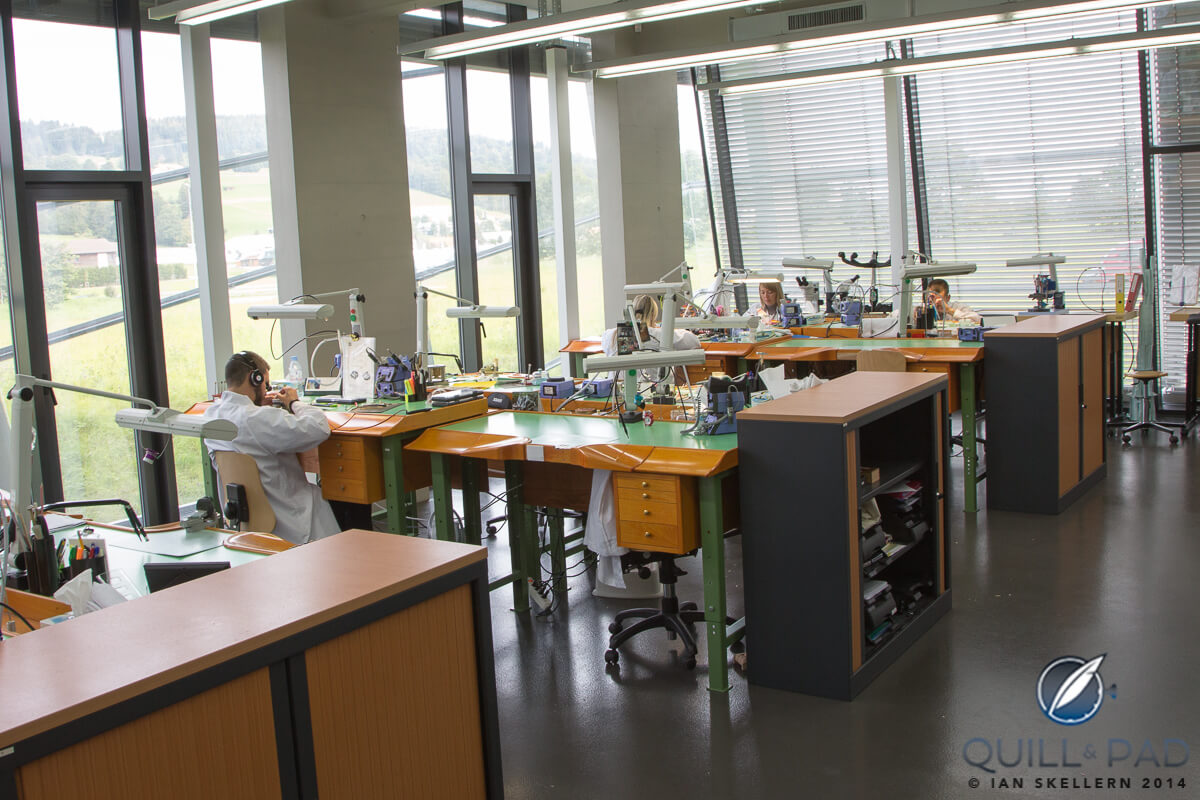 Just part of the fine finishing department at Greubel Forsey