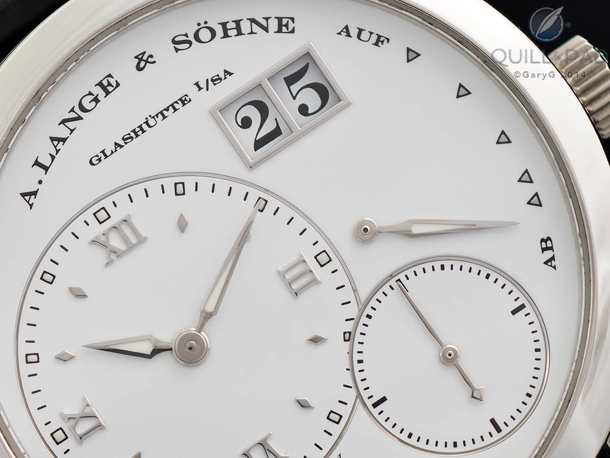 Dial detail of A. Lange und Söhne Lange 1 limited edition for Cellini