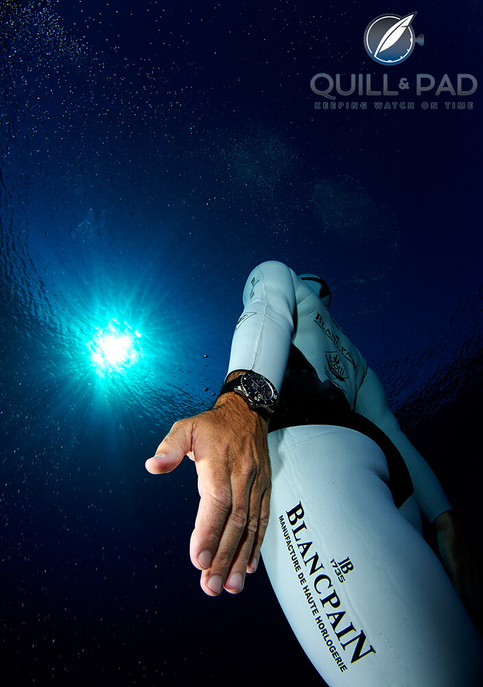 Gianluca Genoni, world-record holder in apnea diving and Blancpain ambassador