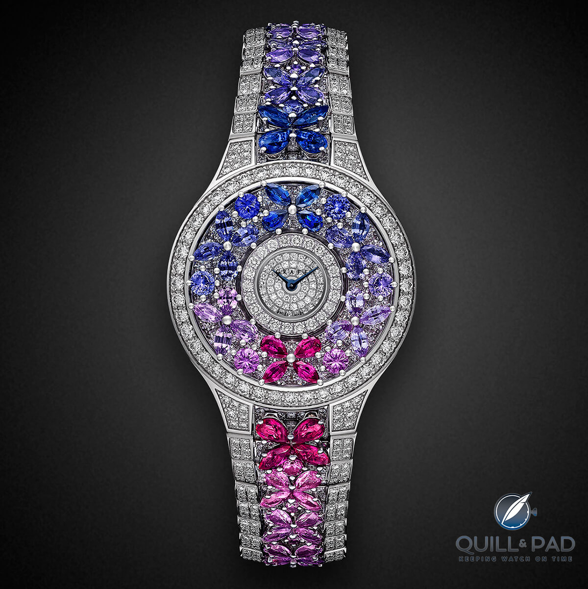 Multi-colored Butterfly watch by Graff