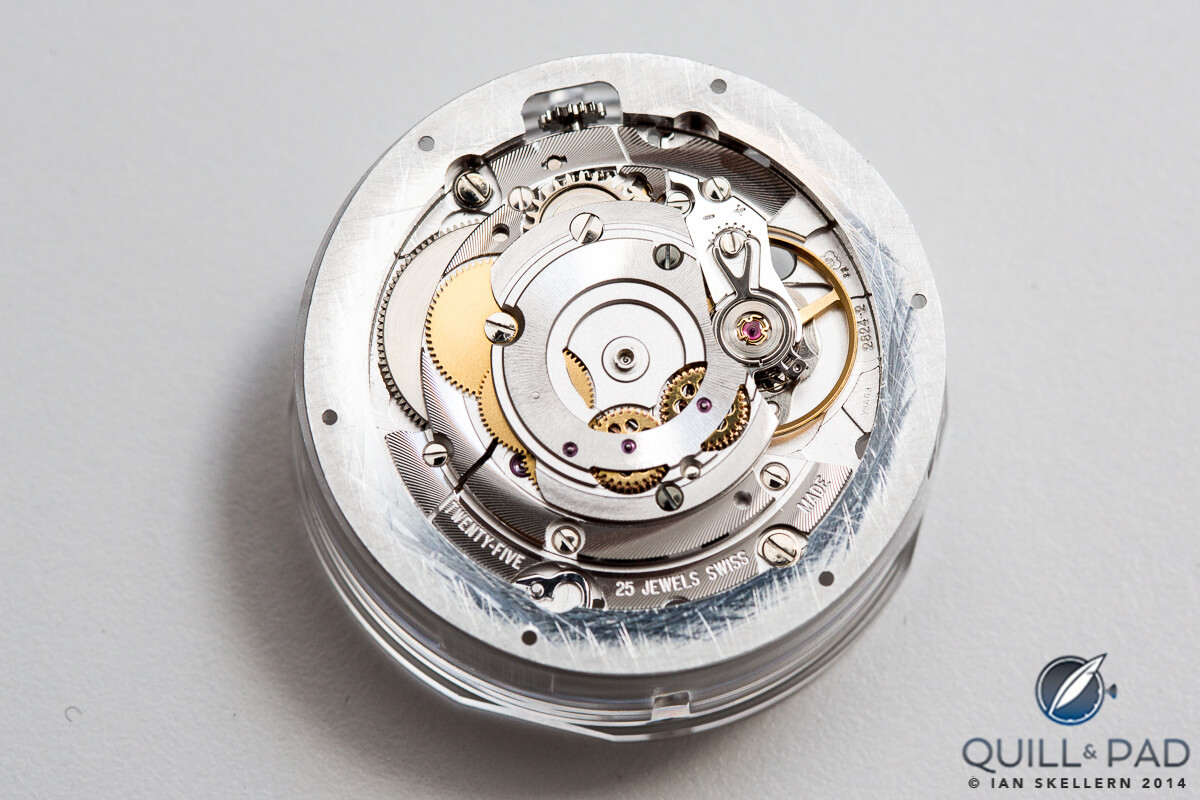 The back of the Ressence Type 3 movement without the automatic winding rotor
