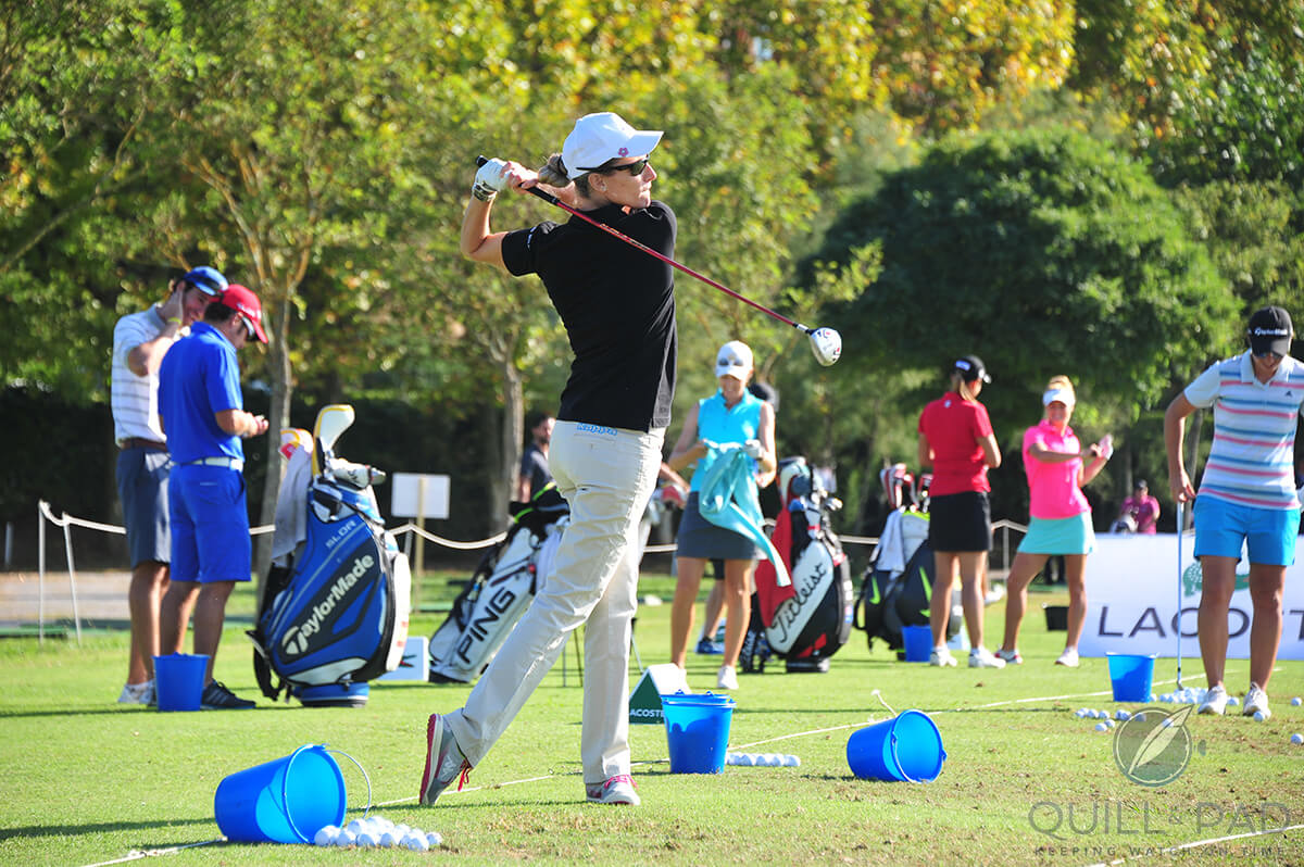 Richard Mille ambassador Dina Luna practicing during the 2014 Lacoste Ladies Open at the Golf Club of Chantaco (photo Pauline Ballet)