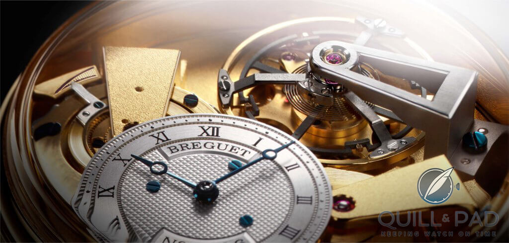 The beautiful guilloche dial of the Breguet Tradition Fusée Tourbillon