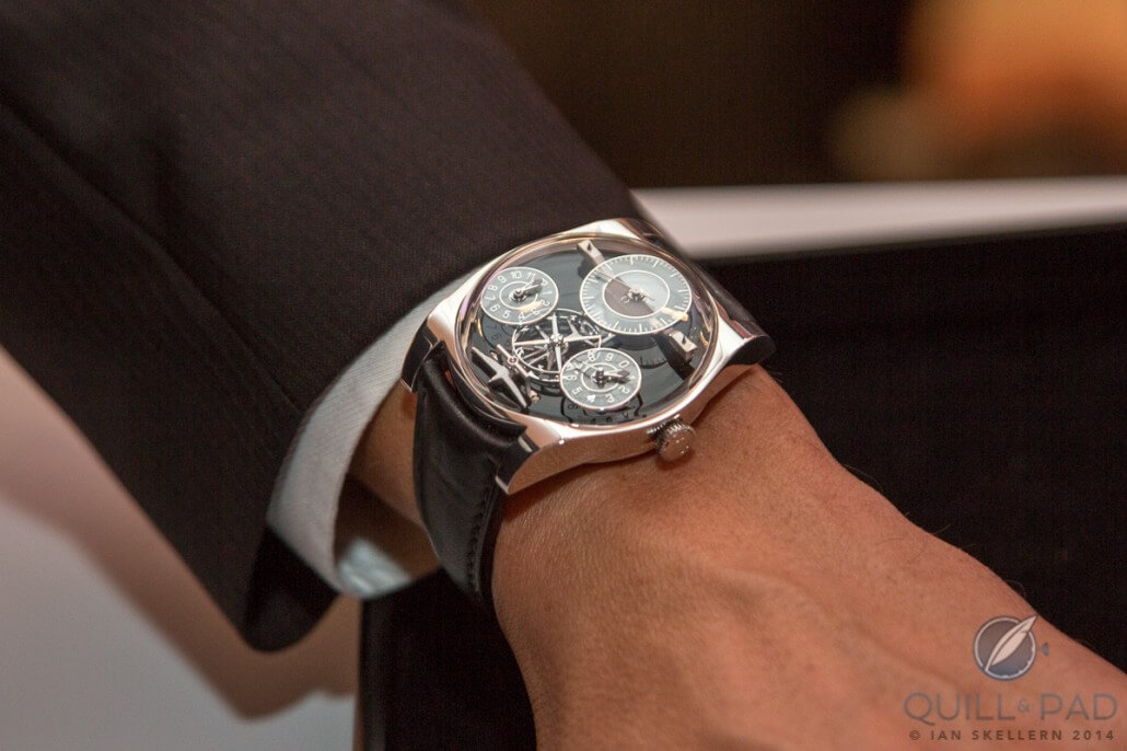 Emmanuel Bouchet (creator of the Opus 12 for Harry Winston) launched his new watch and eponymous brand at SalonQP 2014