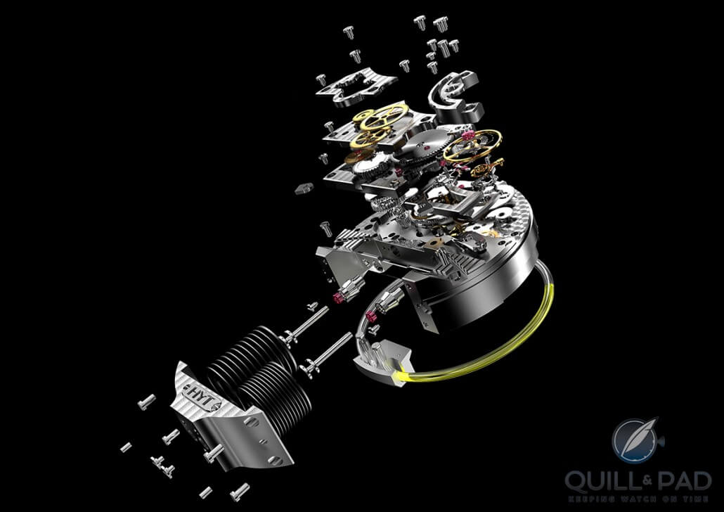 Exploded view of the HYT H1 movement