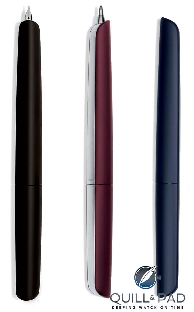 Three of the colors available for the Hermès Nautilus pens