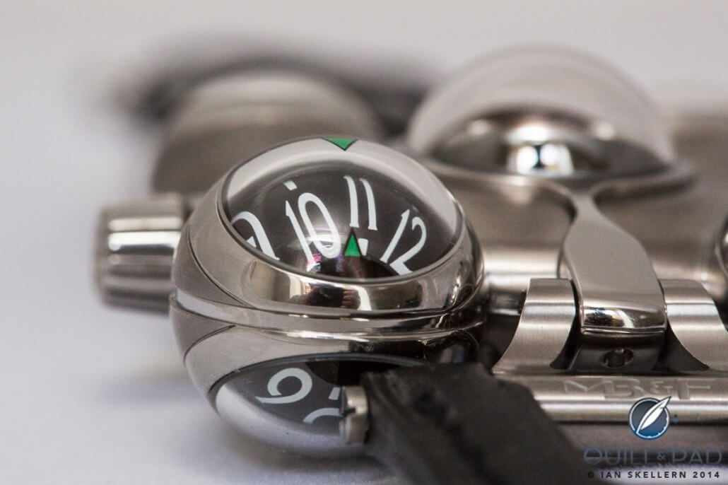 Close-up of the MB&F HM6 hour sphere