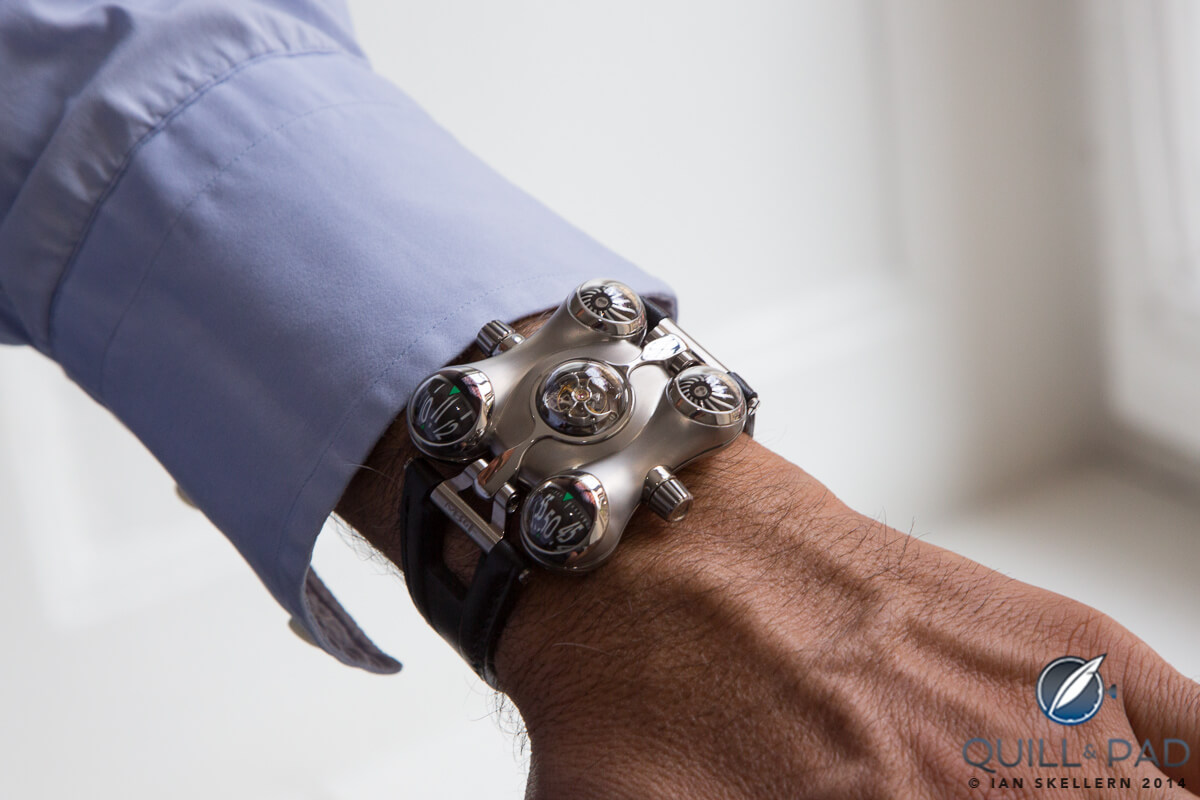 MB&F's Horological Machine No. 6 (HM6) on the wrist