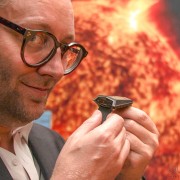 Romain Jerome CEO Manuel Emch with the Spacecraft