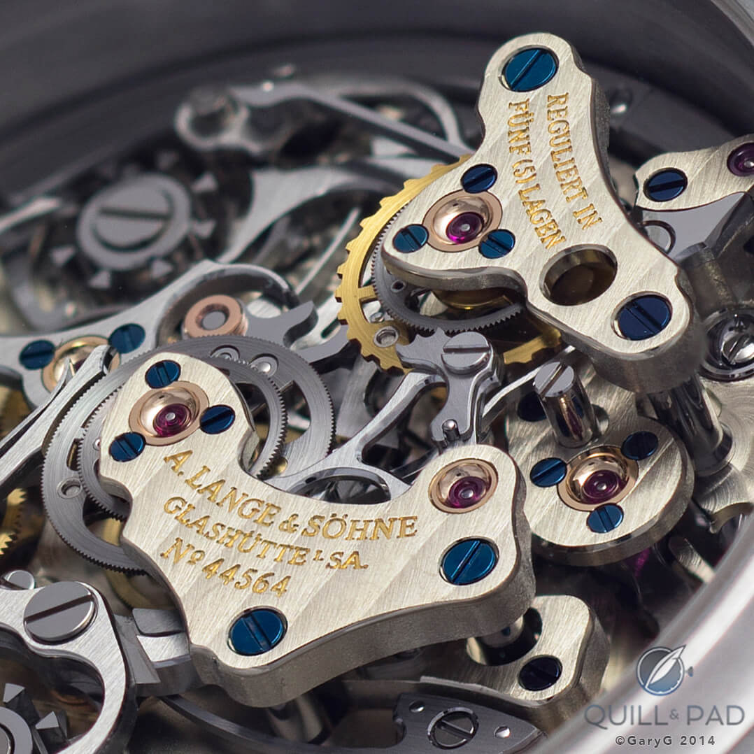 Assertive, clean finishing of the A. Lange & Söhne Lange Double Split movement