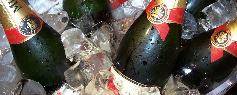 The distinctive label of Mumm champagne