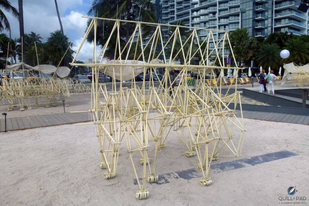 One of Theo Jansen's Strandbeests on Miami Beach for Art Basel Miami 2014