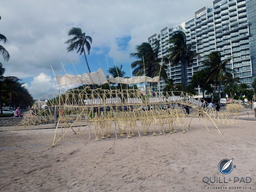 Theo Jansen's Animaris Suspendisse Strandbeest on Miami Beach for Art Basel Miami 2014