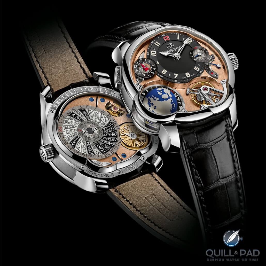 Greubel Forsey GMT with platinum case and red gold dial