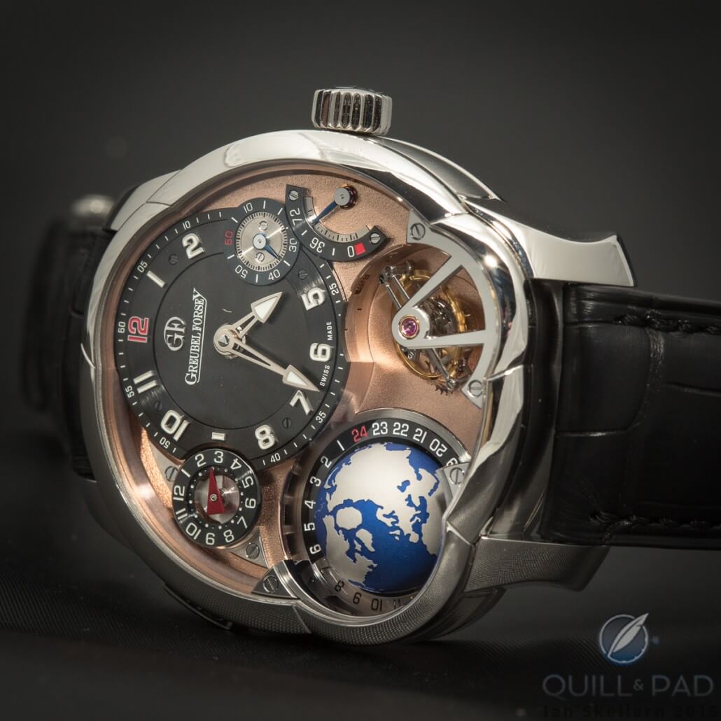 Greubel Forsey GMT in white gold with red gold dial