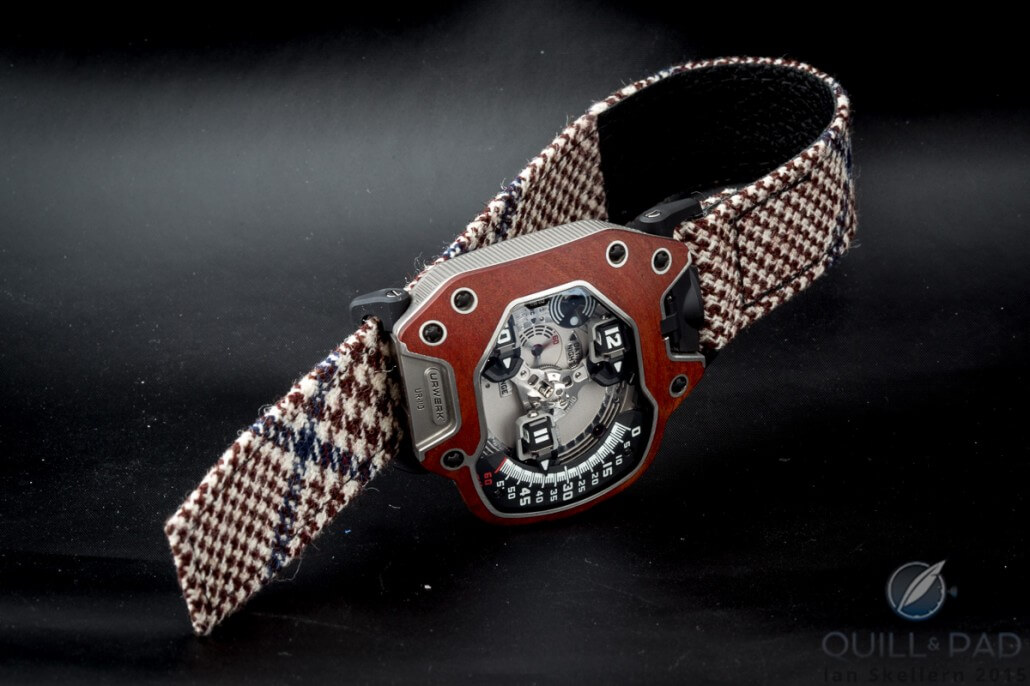 The UR-110 Eastwood looks eminently British with its Timothy Everest tweed strap