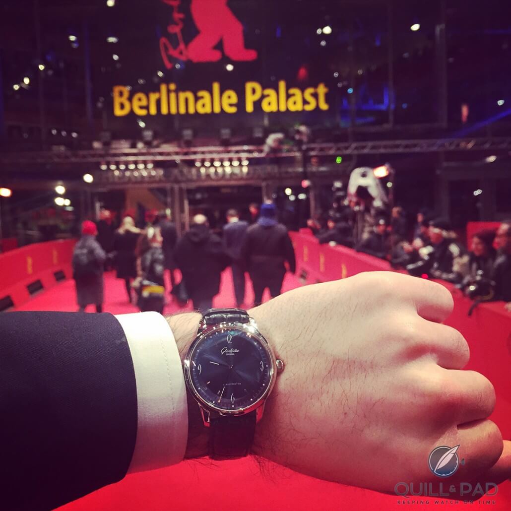 A Glashütte Original Sixties on the red carpet at the 'Victoria' premier at the 2015 Berlinale (photo courtesy Arthur Touchot)
