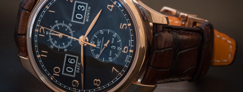 IWC Portugieser Perpetual Calendar Digital Date-Month Edition in 18 karat red gold with black dial