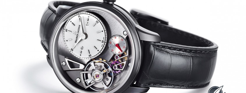 Maurice Lacroix Master Gravity with grand colimaçon finishing and dark PVD treated stainless steel case