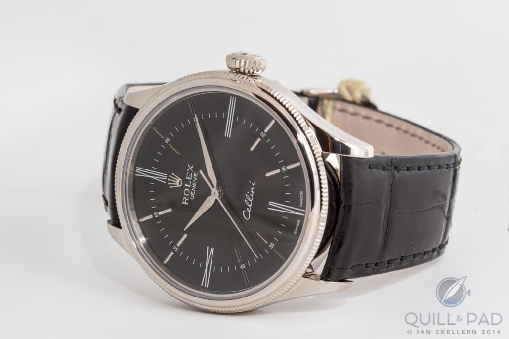 Rolex Cellini Time in white gold with dark dial