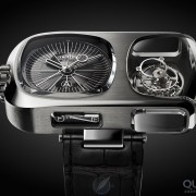 Tourbillon Lumière by Angelus. You can just see the fuel gauge like power reserve indicator on the caseband