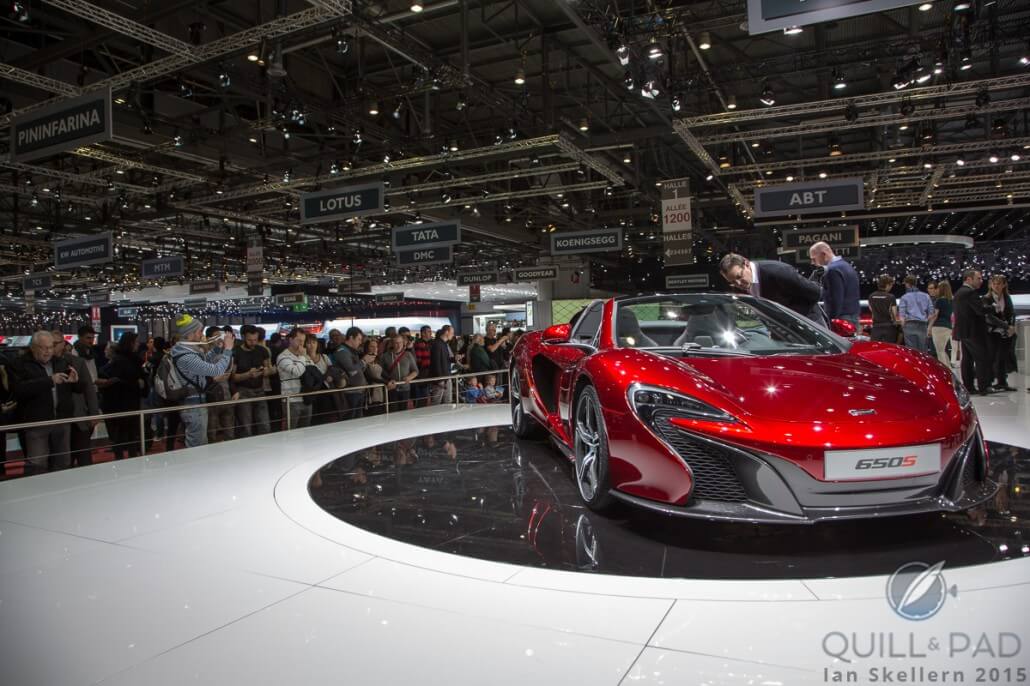 The McLaren stand attracted quite a crowd, helped by this bright red McLaren 650S Spider