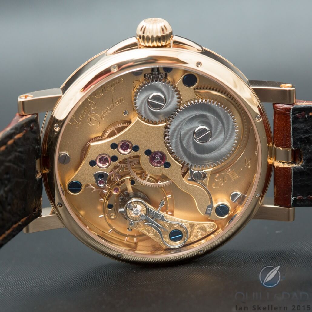 The movement of Lang & Heyne's König Johann von Sachsen Champlevé is as beautiful as the dial