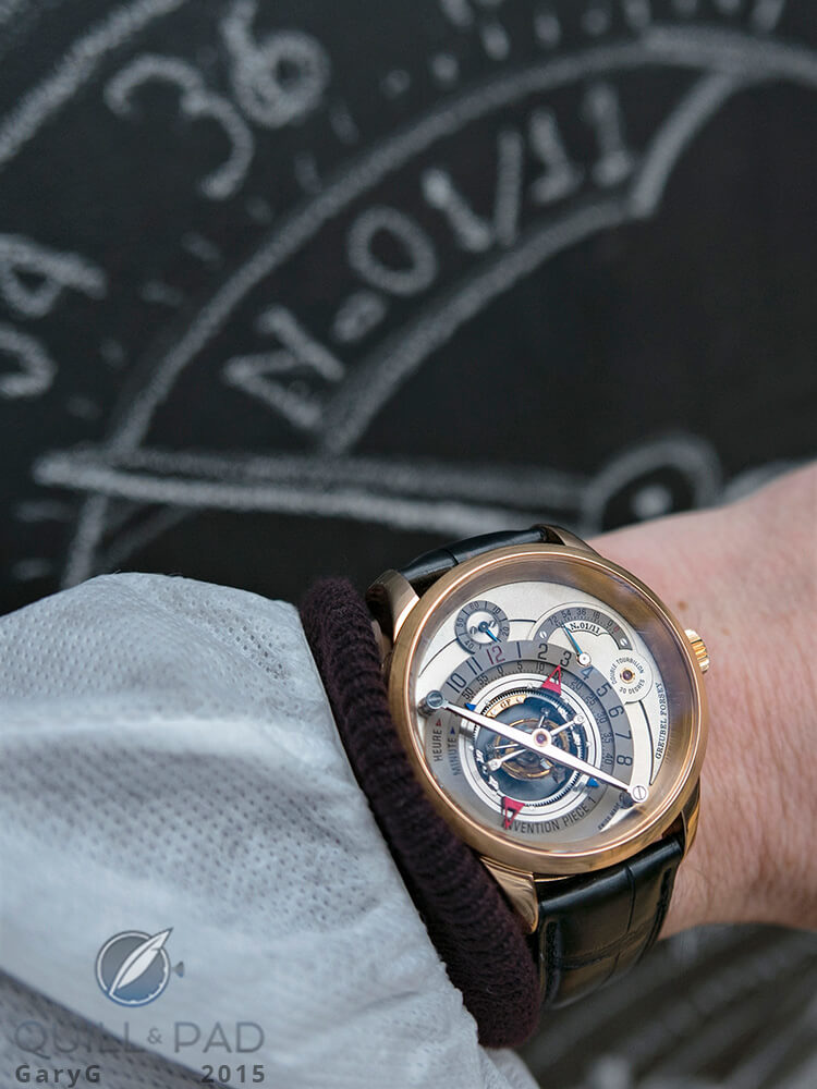 Surprise! The author finds his watch in a mural at Greubel Forsey