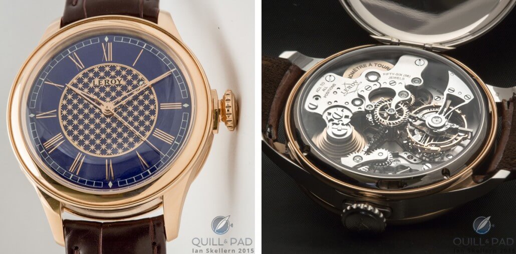 Leroy Osmior Chronomètre à Tourbillon is a simple three-handed watch dial-side, but turning it over reveals a tourbillon, chain and fusée, and a constant force escapement for good measure