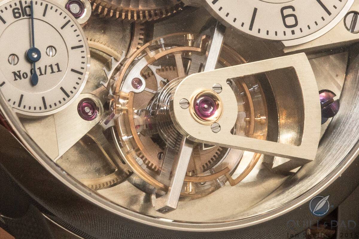 Close look at the Le Garde Temps tourbillon (unfinished prototype)