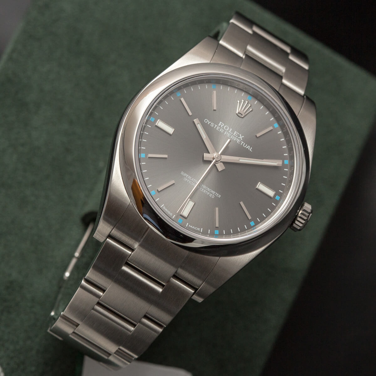 Rolex Oyster Perpetual with rhodium grey dial 
